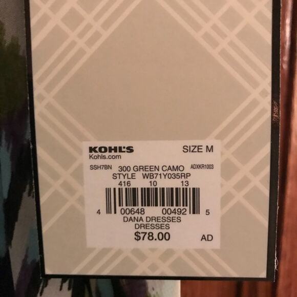 NWT Dana Buchman Sz M Asymmetrical Aztec print Sleeveless tie front shift dress - Picture 6 of 8